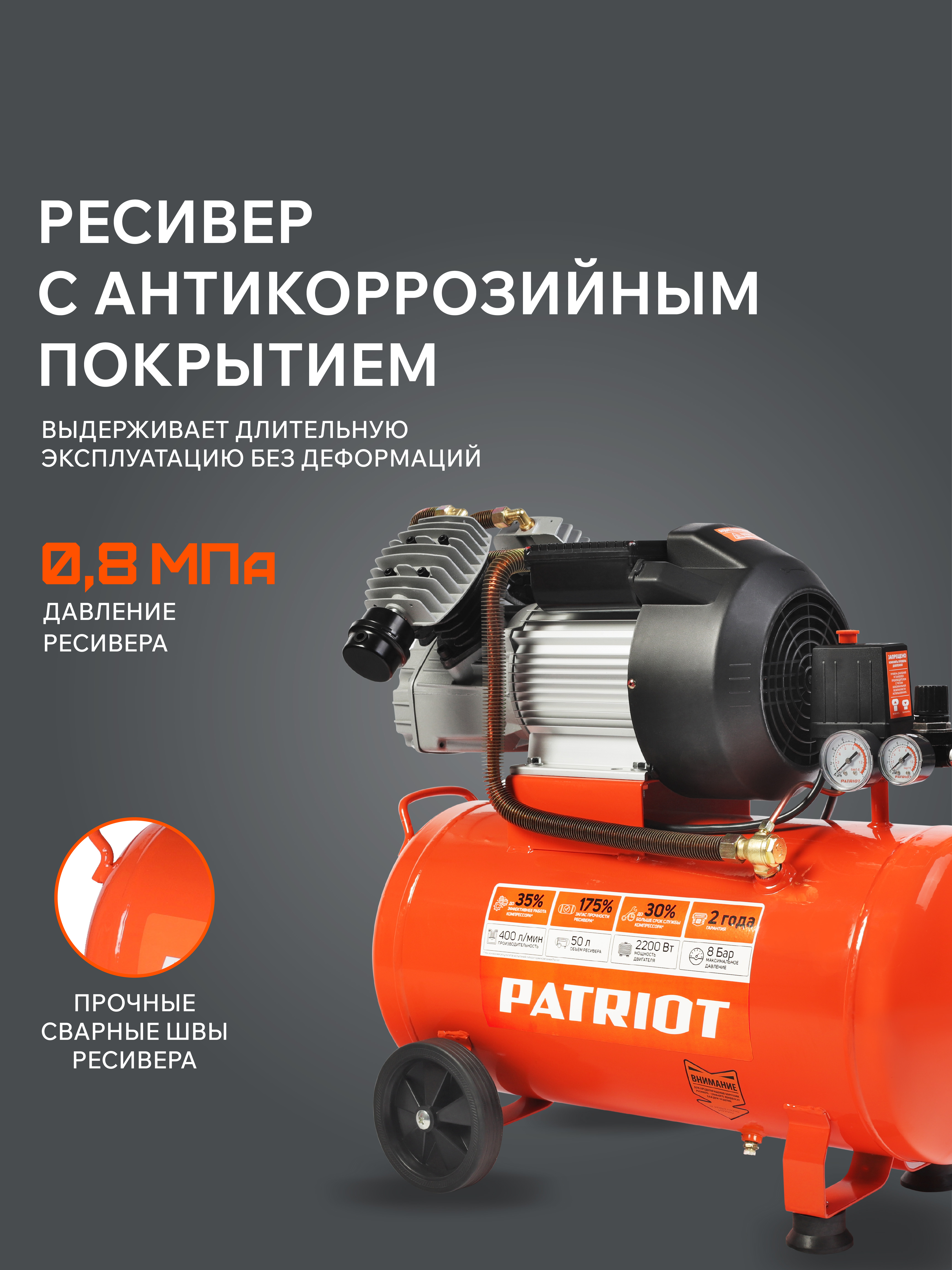Поршневой компрессор PATRIOT VX 50-402
