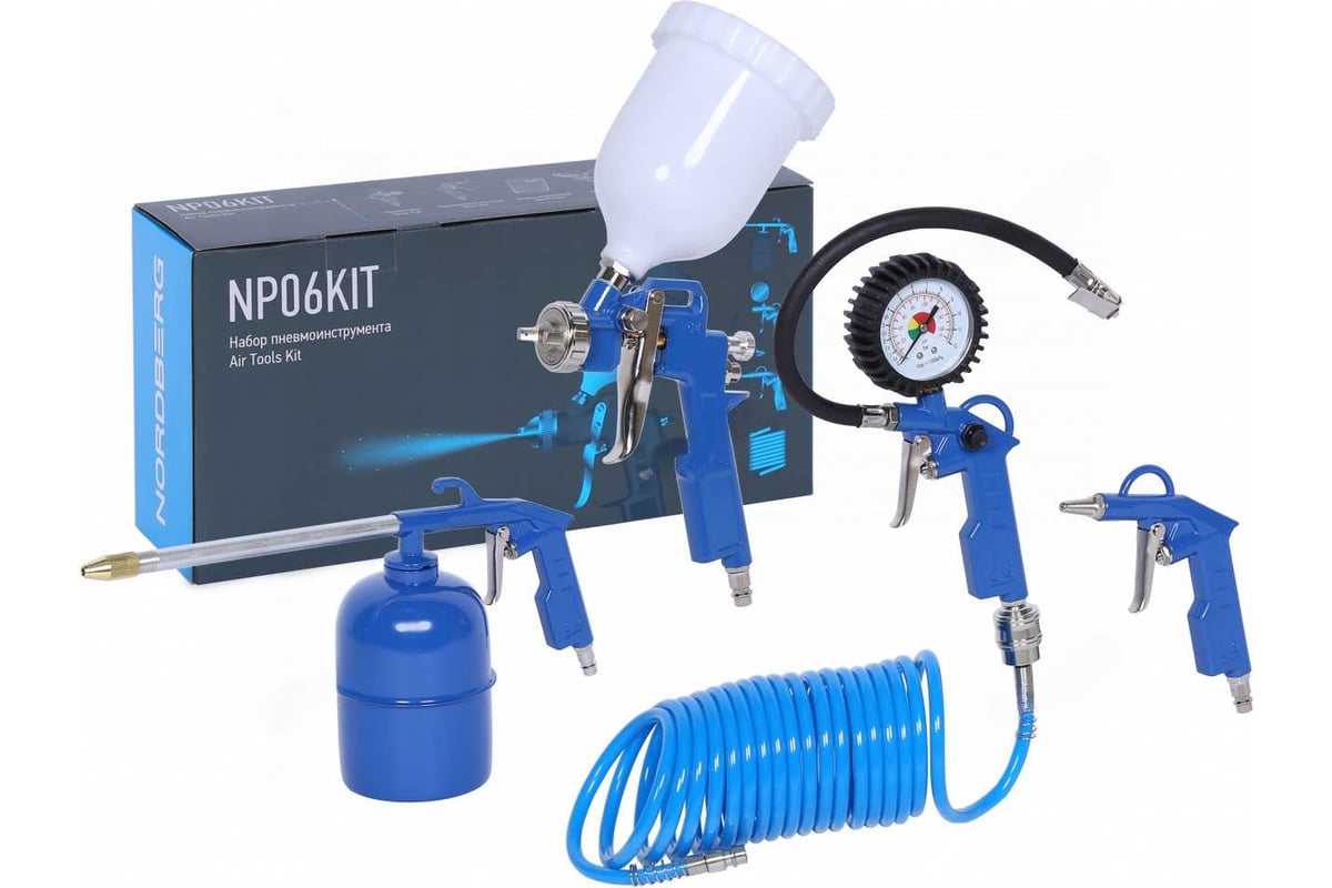 Набор пневмоинструмента NORDBERG NP06KIT фото Набор пневмоинструмента NORDBERG NP06KIT